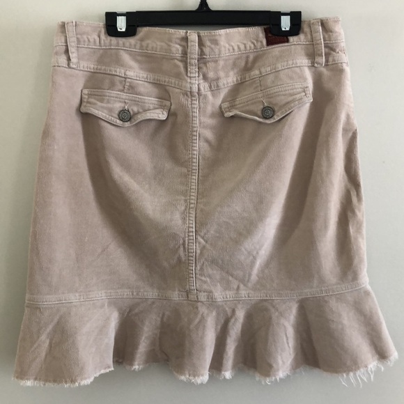 Corduroy  Oat Fringe Flare Midi Skirt Sz 12 - Picture 4 of 12